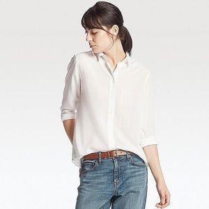 Uniqlo White Cotton Button-Down